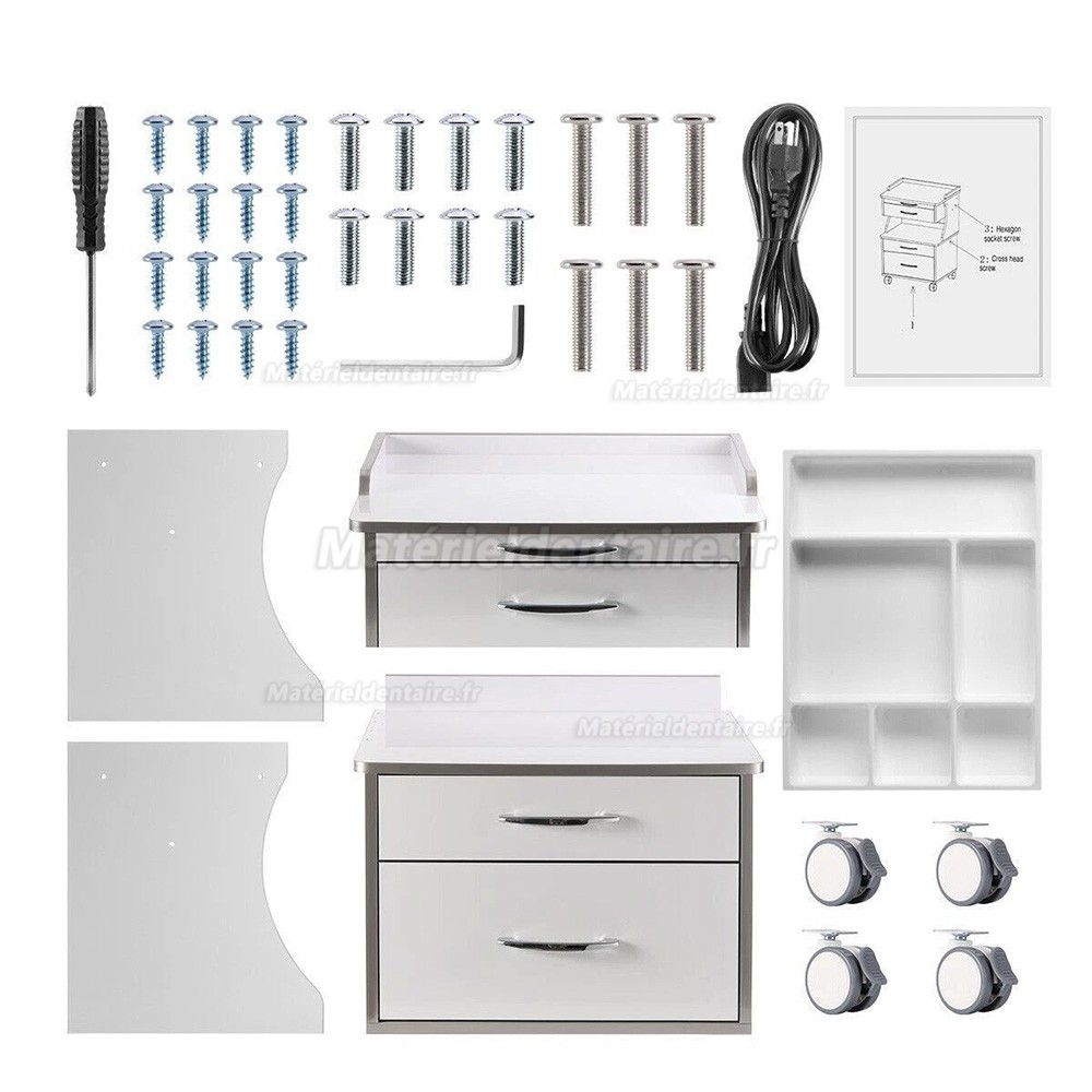 Chariot de rangement dentaire mobile Dentech G15 avec 3 tiroirs